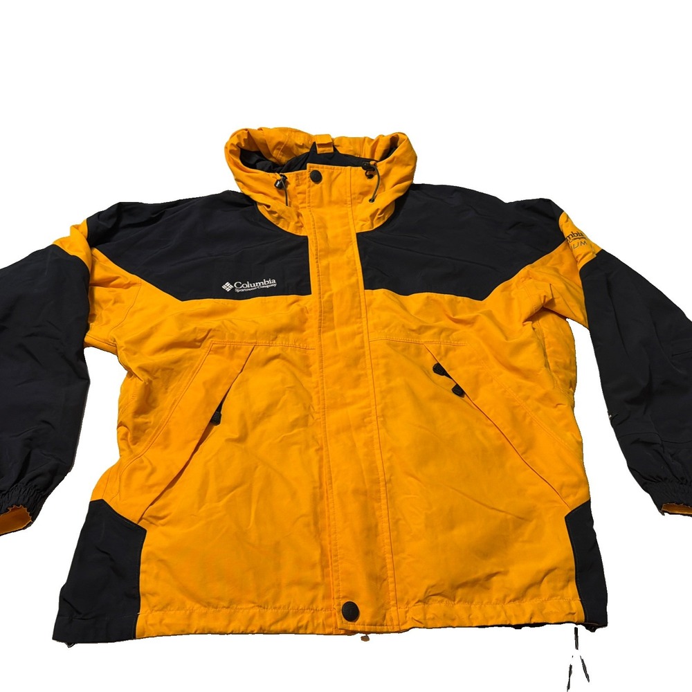 Columbia Yellow/Black Jacket Titanium Omni Tech Size XL Ski Snow windbreaker